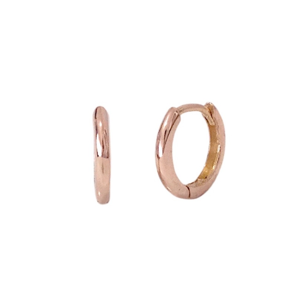 Solid 14k yellow gold huggie hoops
